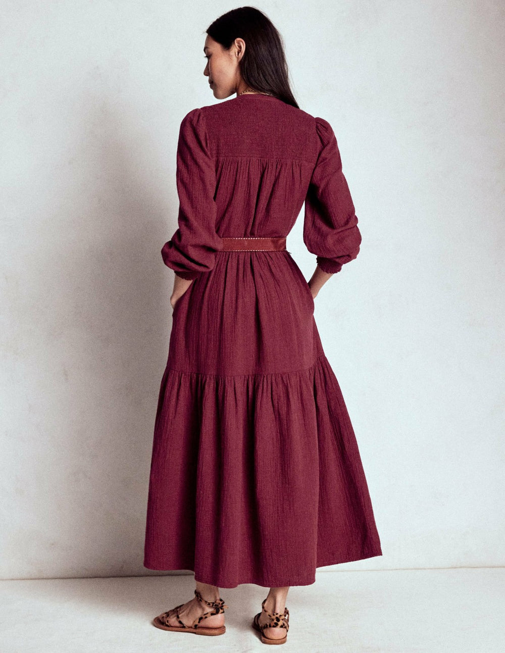 Cecily Double Cloth Midi Dress-Deep Wisteria / Boden