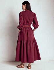 Cecily Double Cloth Midi Dress-Deep Wisteria / Boden