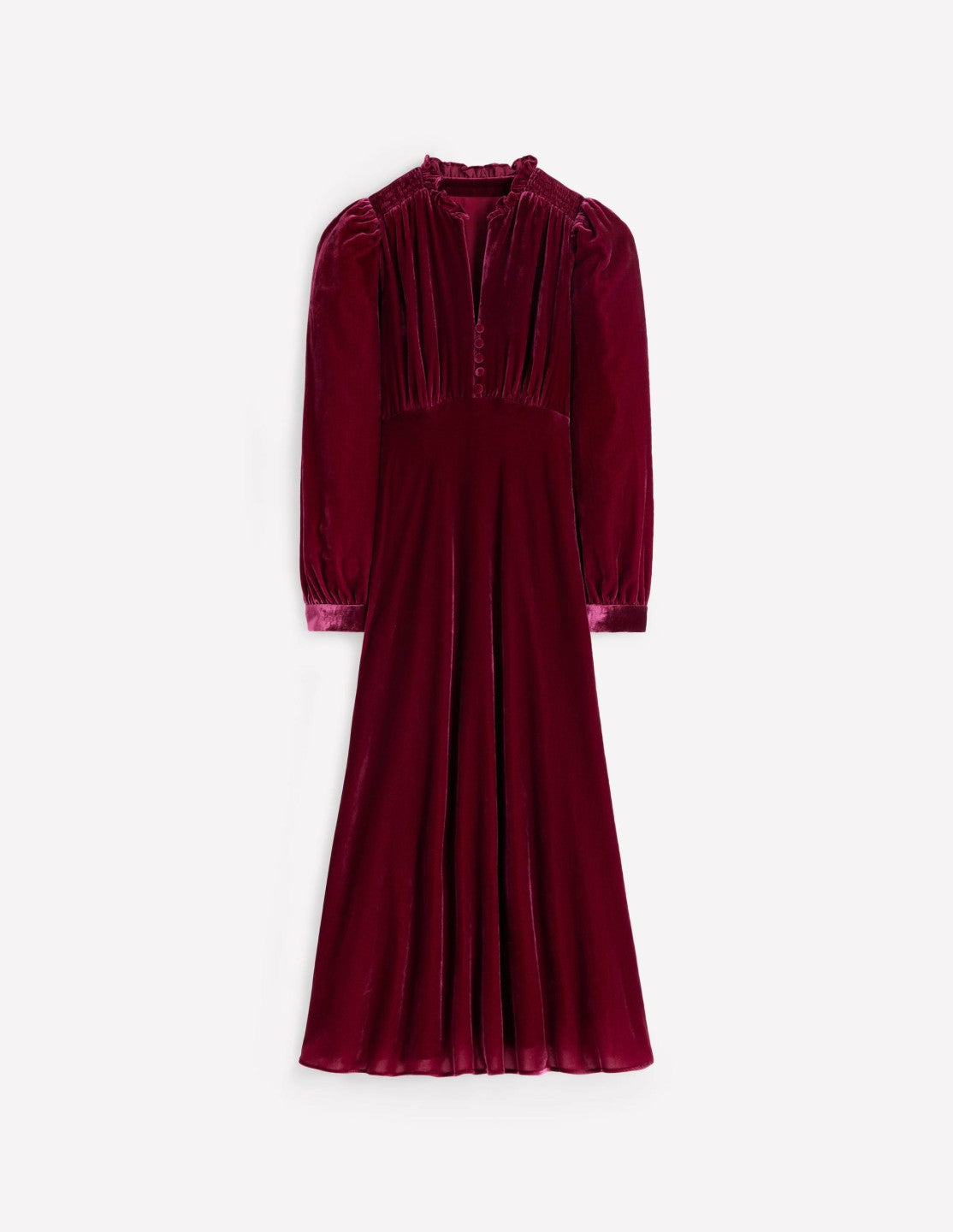 Cassie Velvet Tea Dress-Ruby Red / Boden Sale