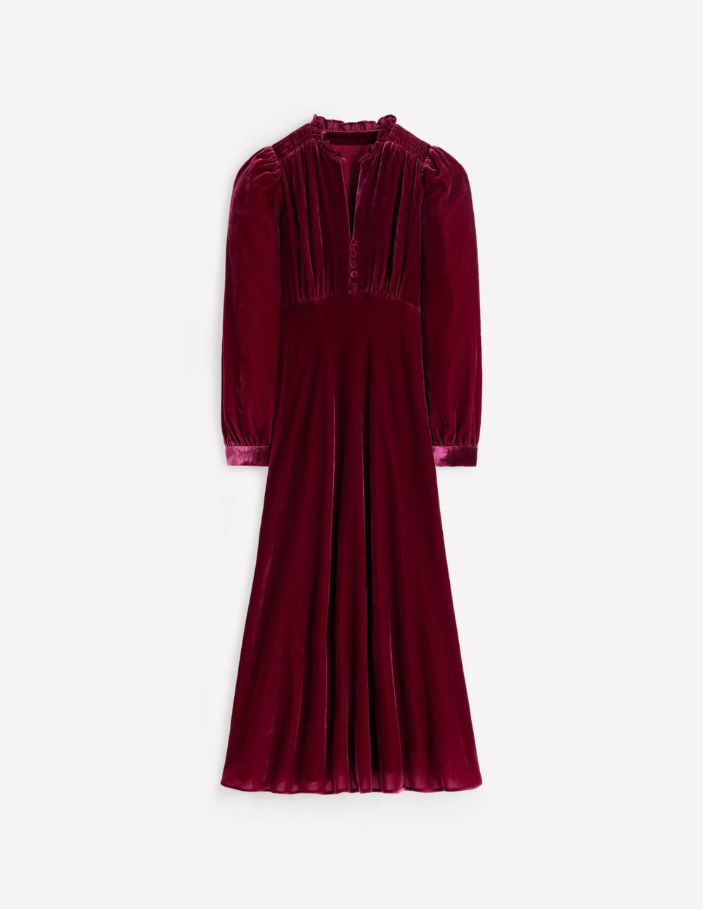 Cassie Velvet Tea Dress-Ruby Red / Boden Sale