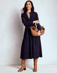 Cecily Cord Midi Dress-Navy / Boden Online