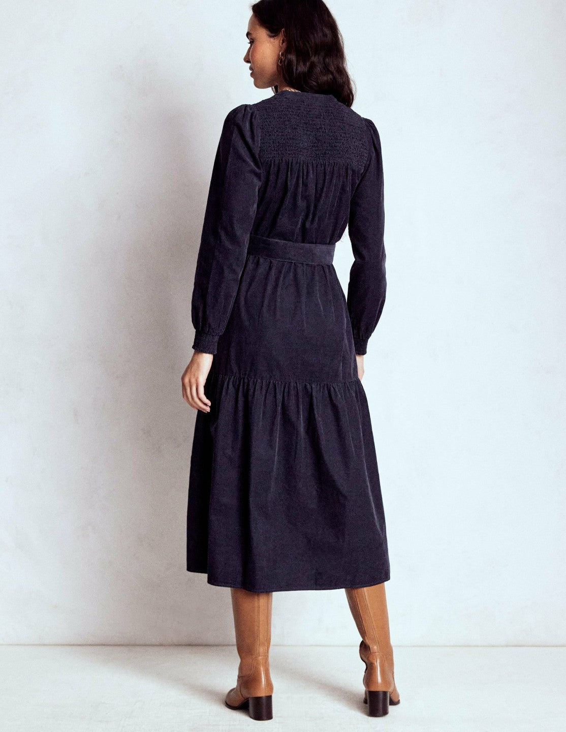 Cecily Cord Midi Dress-Navy / Boden Online