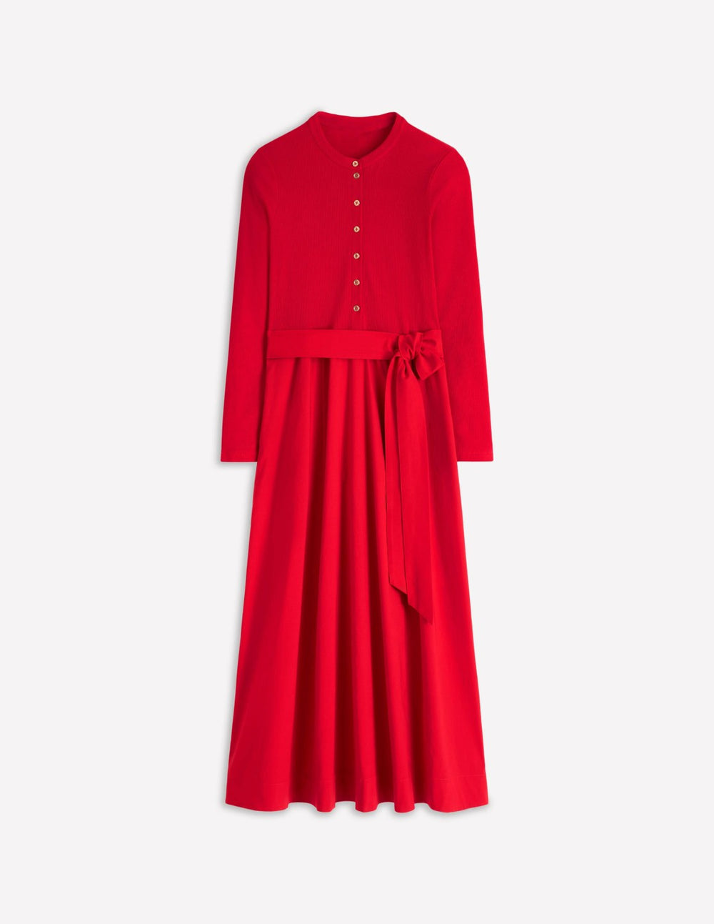 Button Detail Mix Dress-Crimson Red / Boden On sale