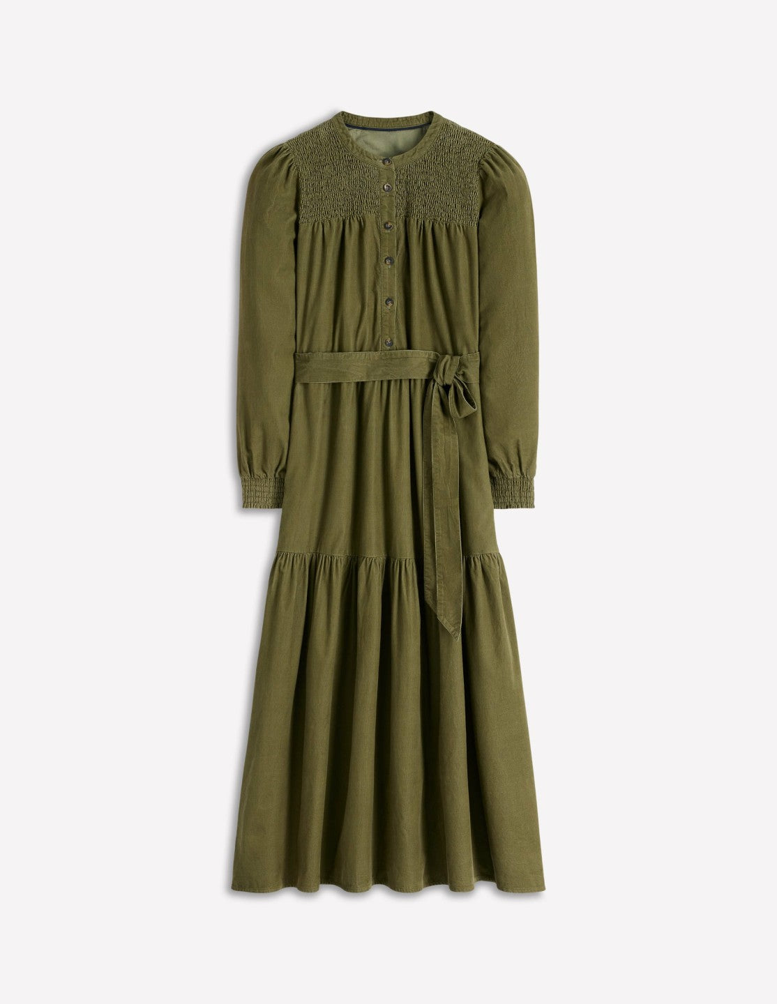 Cecily Cord Midi Dress-Woodland Green / Boden us