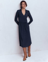 Carla Jersey Wrap Dress-Navy / Boden