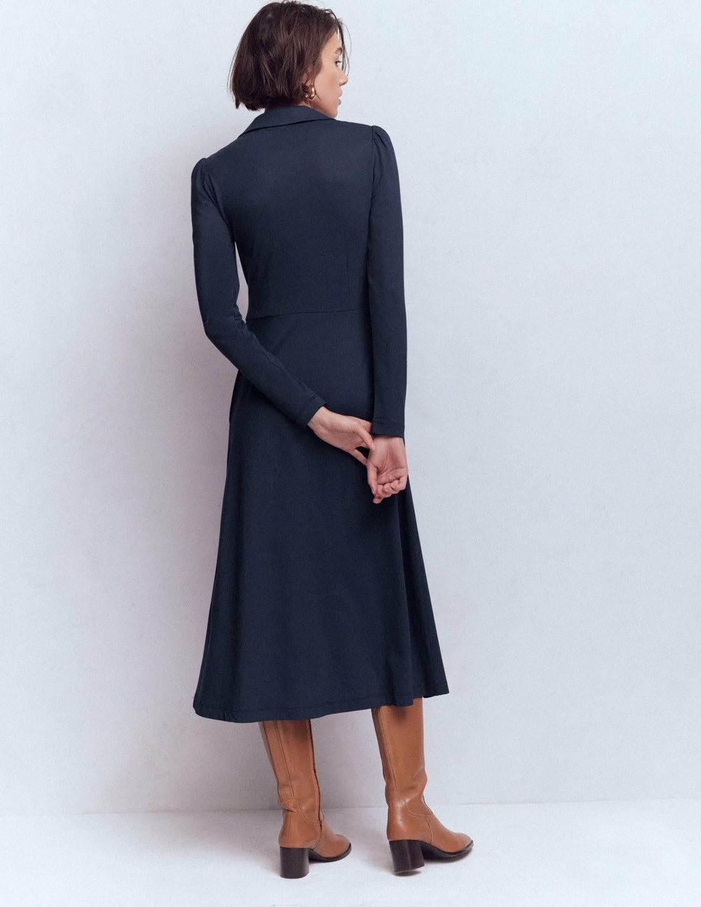 Carla Jersey Wrap Dress-Navy / Boden