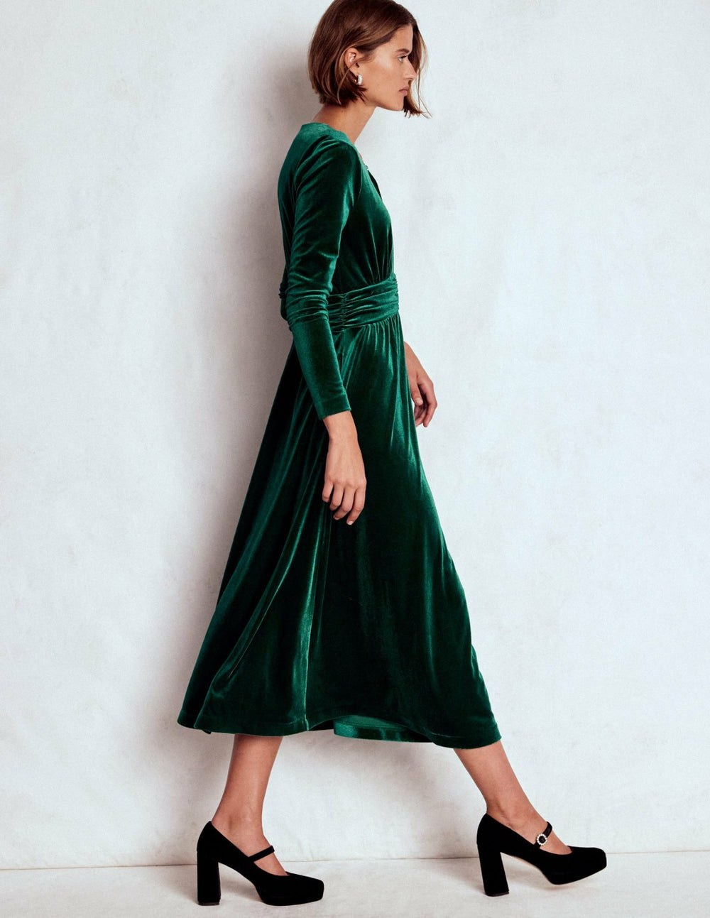 Tilda Velvet Midi Dress-Botanical Garden / Boden Online