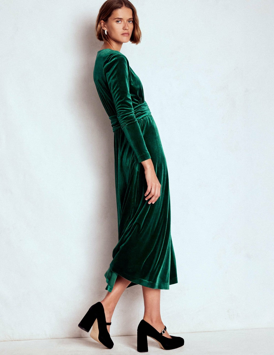 Tilda Velvet Midi Dress-Botanical Garden / Boden Online