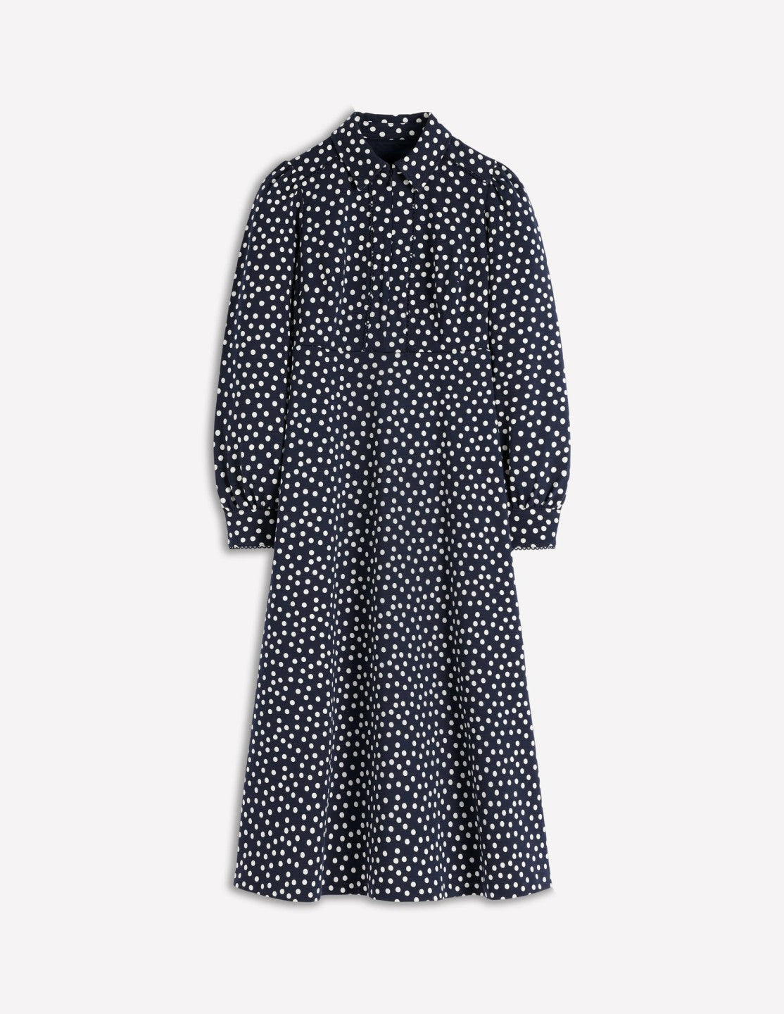 Pip Zip-Up Ponte Midi Dress-French Navy, Painted Dot / Boden Discount