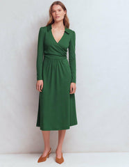 Carla Jersey Wrap Dress-Hunter Green / Boden On sale