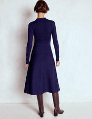 Fiona Zip Front Knitted Dress-Navy / Boden us