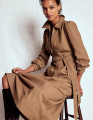 Adelaide Zip Cord Midi Dress-Latte / Boden Sale