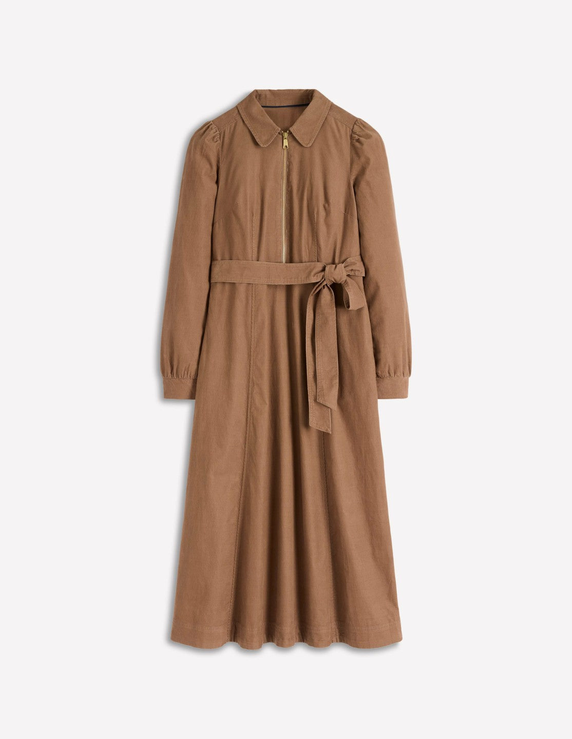 Adelaide Zip Cord Midi Dress-Latte / Boden Sale