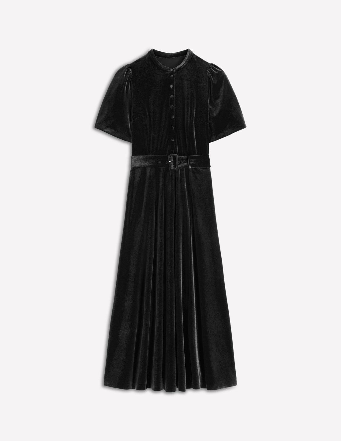 Kate Velvet Shirt Dress-Black / Boden Online