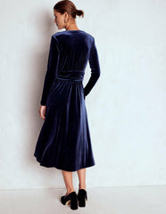 Tilda Velvet Midi Dress-Navy / Boden us