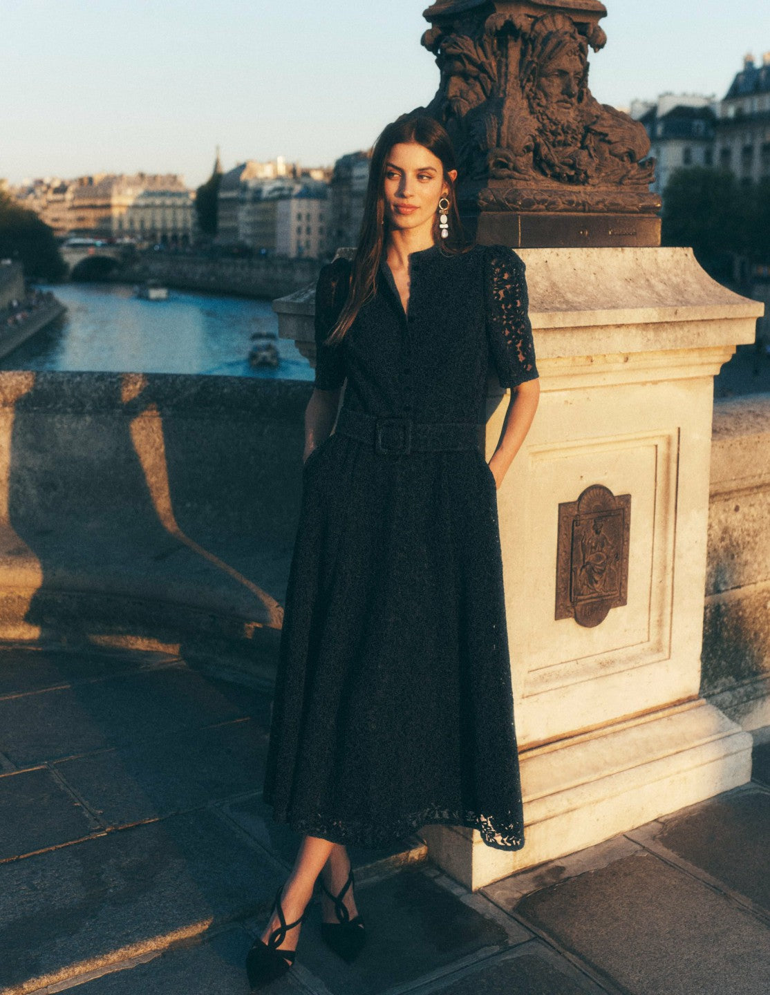 Kate Puff Sleeve Lace Dress-Black / Boden