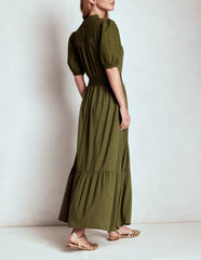 Lorelei Broderie Jersey Dress-Woodland Green / Boden Sale