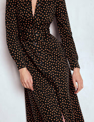 Anita Long Sleeve Shirt Dress-Black, Painted Dot / Boden Online