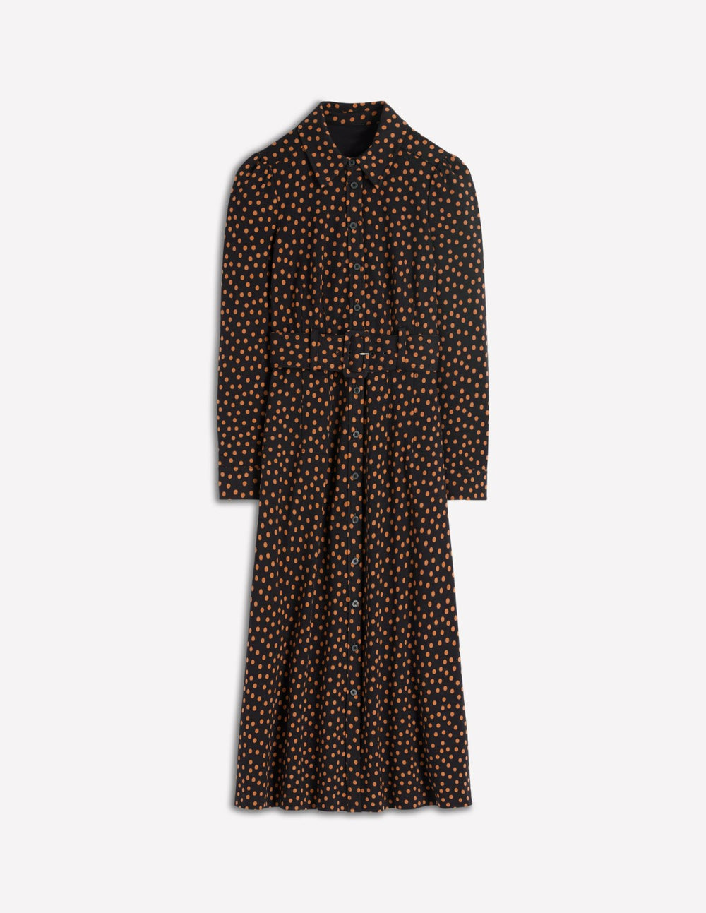Anita Long Sleeve Shirt Dress-Black, Painted Dot / Boden Online