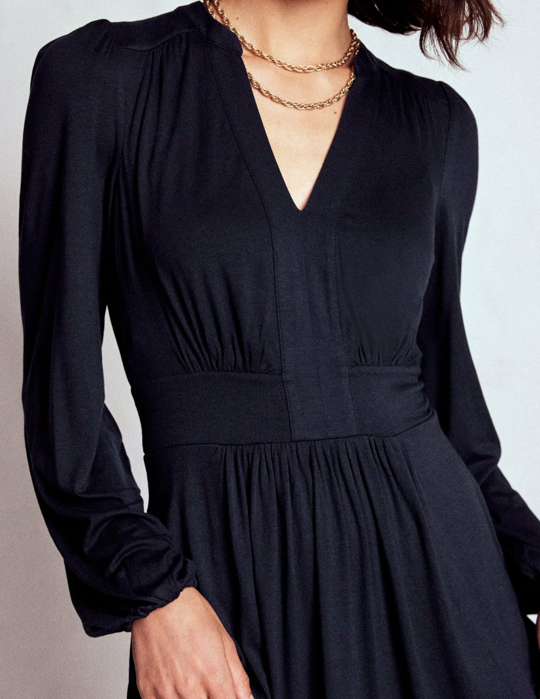 Lily Long Sleeve Midi Dress-Navy / Boden Outlet