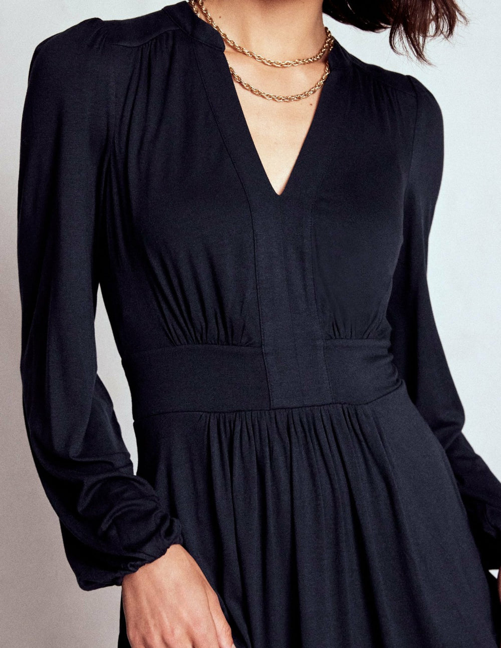 Lily Long Sleeve Midi Dress-Navy / Boden Outlet