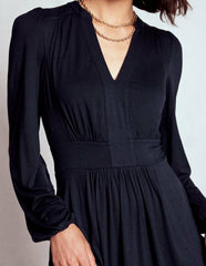 Lily Long Sleeve Midi Dress-Navy / Boden Outlet