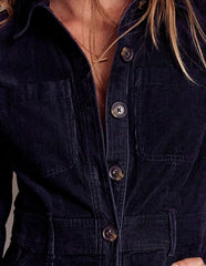 Amanda Cord Midi Dress-Navy / Boden Discount