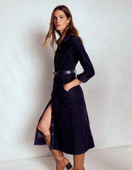 Amanda Cord Midi Dress-Navy / Boden Discount