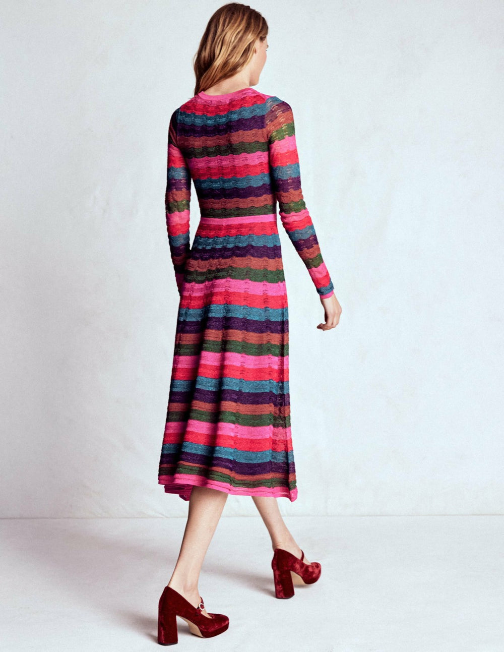Metallic Wave Dress-Multi Stripe / Boden Online