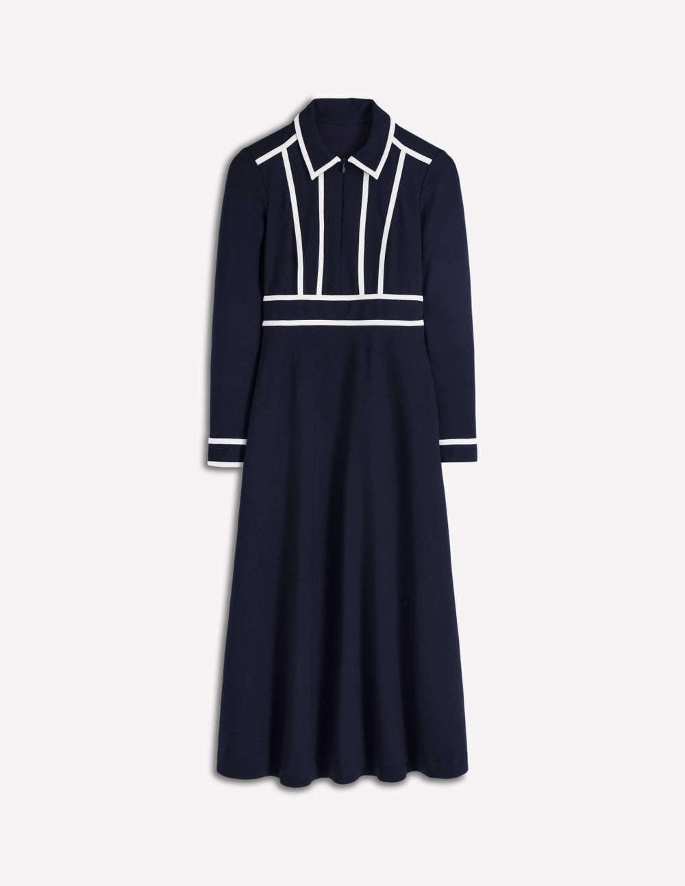 Contrast Ponte Midi Dress-Navy / Boden Discount