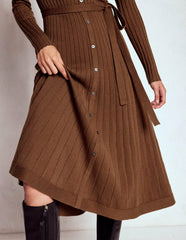 Rachel Knitted Shirt Dress-Raw Umber / Boden On sale