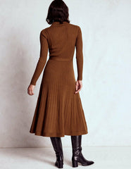 Rachel Knitted Shirt Dress-Raw Umber / Boden On sale