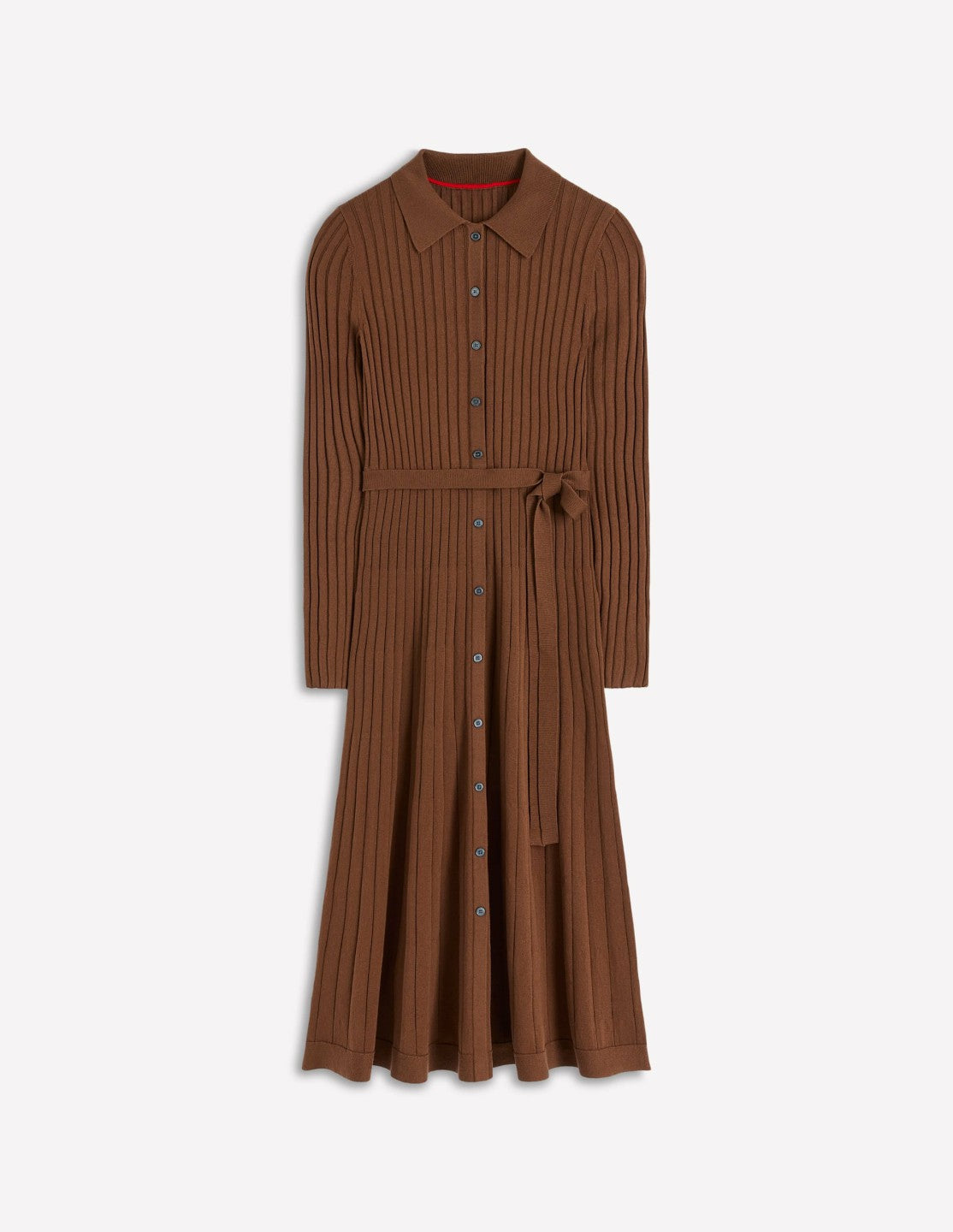 Rachel Knitted Shirt Dress-Raw Umber / Boden On sale