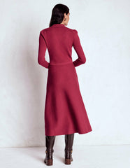 Fiona Zip Front Knitted Dress-Ruby Red / Boden us