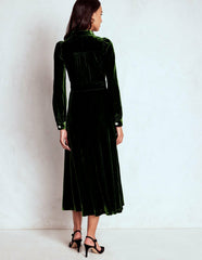 Vivienne Velvet Midi Dress-Green Fir / Boden Outlet