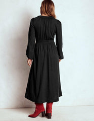 Maddie Picot Trim Midi Dress-Black / Boden Discount
