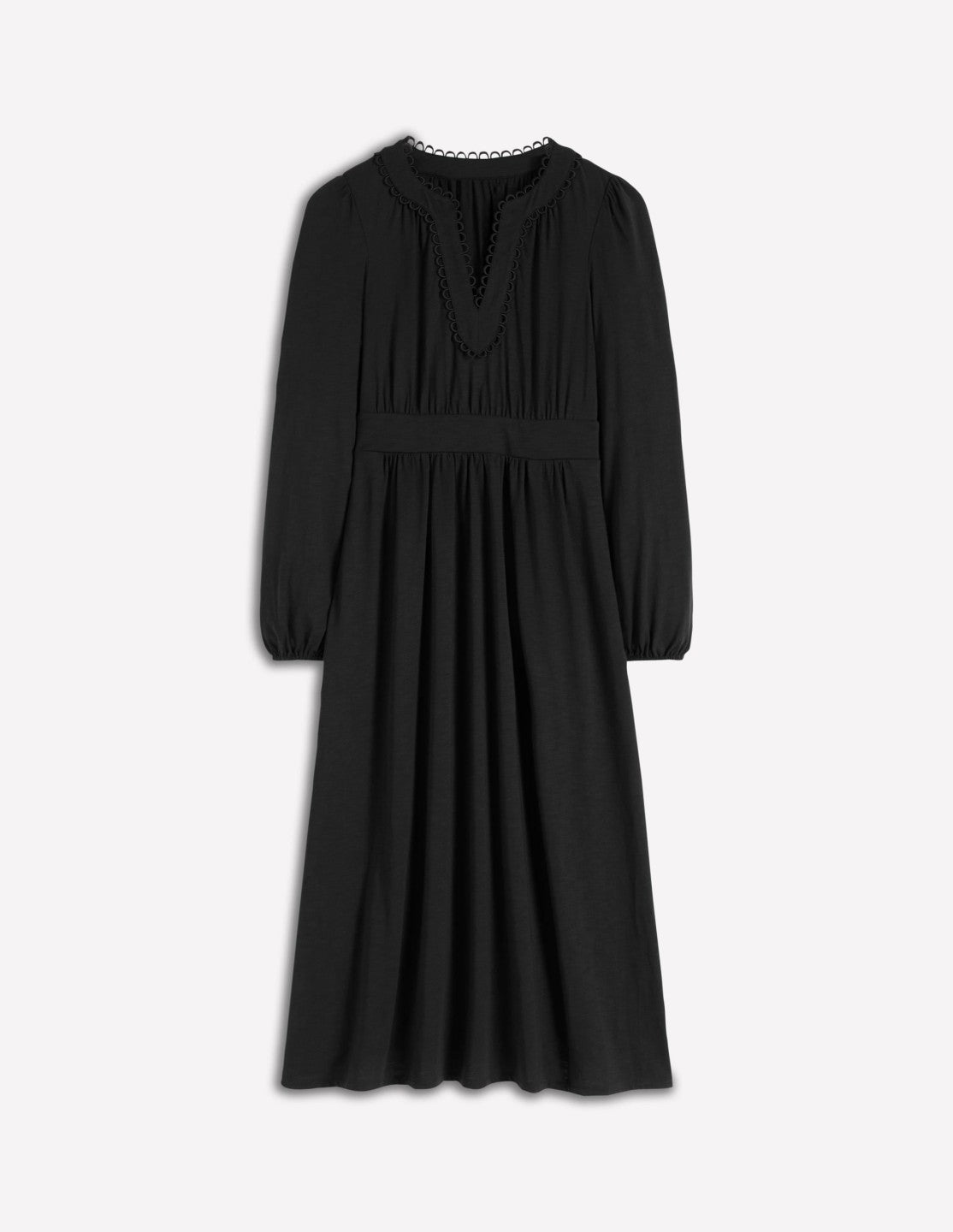 Maddie Picot Trim Midi Dress-Black / Boden Discount