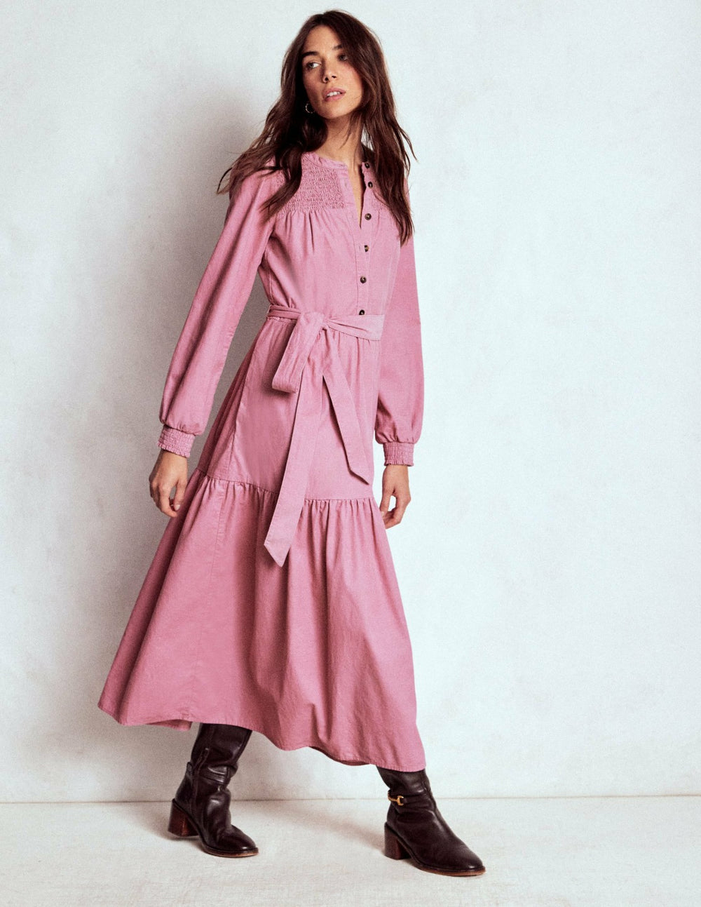 Cecily Cord Midi Dress-Pink Haze / Boden Sale