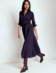Marcia Jersey Shirt Dress-French Navy, Painted Dot / Boden Online