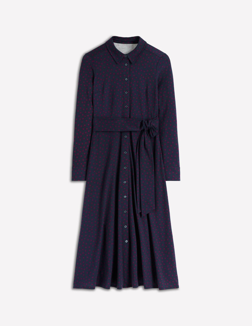 Marcia Jersey Shirt Dress-French Navy, Painted Dot / Boden Online