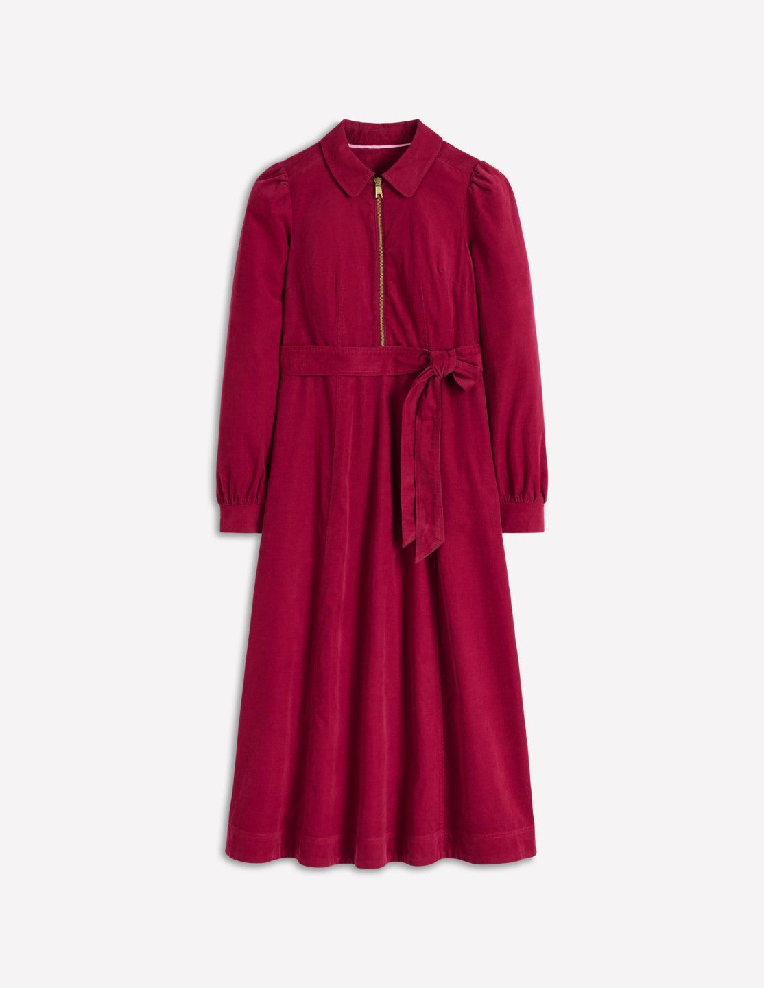 Adelaide Zip Cord Midi Dress-Burgundy Red / Boden Outlet
