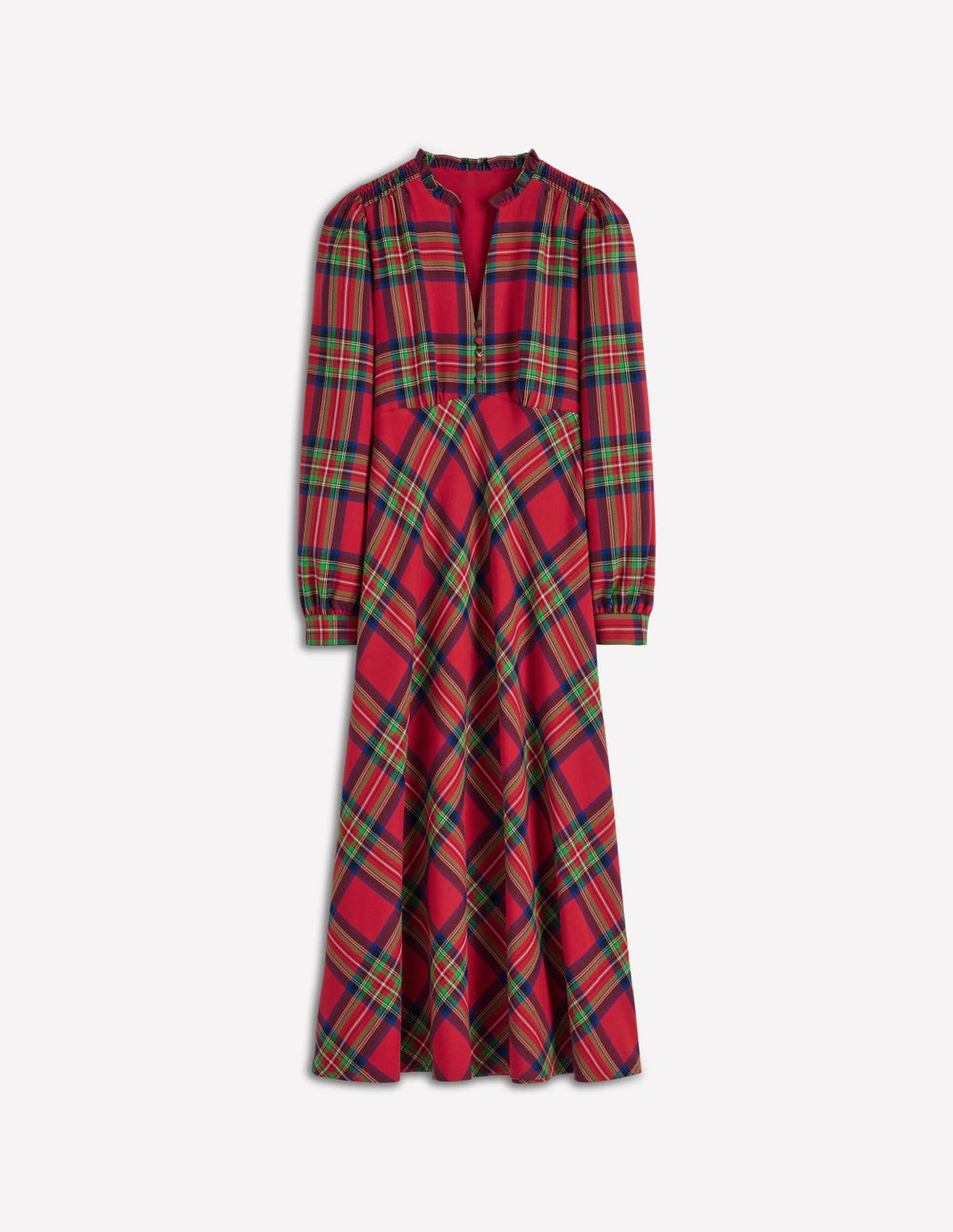 Cassie Check Tea Dress-Red, Blue and Green Check / Boden Discount