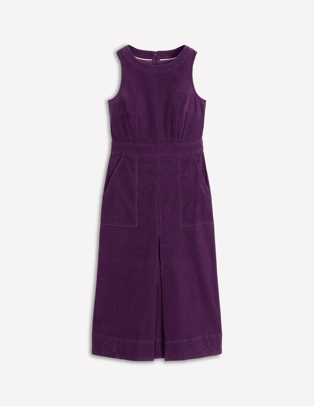 Ula Box Pleat Cord Midi Dress-Viola Purple / Boden
