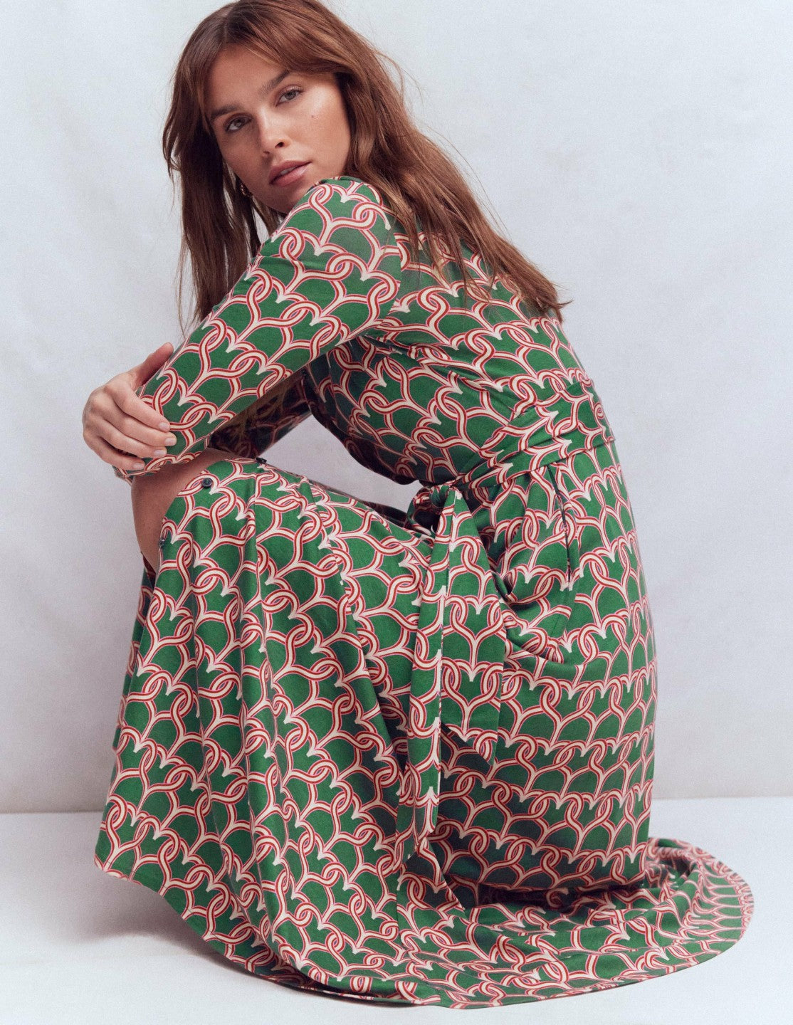 Marcia Jersey Shirt Dress-Hunter Green, Heart Link / Boden Sale