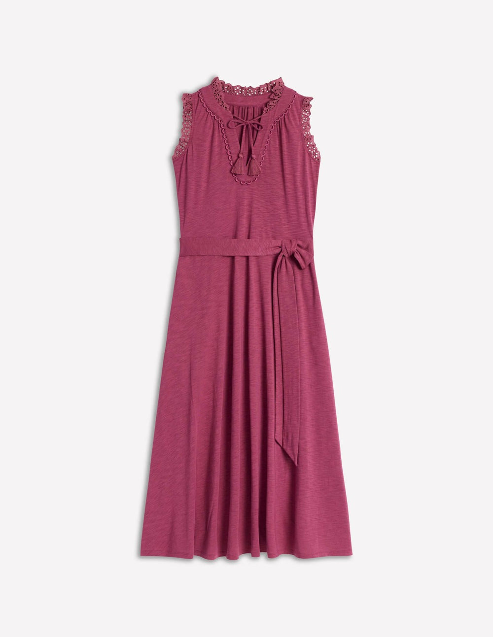 Aria Broderie Trim Midi Dress-Plum Purple / Boden Online