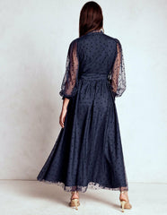 Tulle Ruffle Maxi Dress-Navy / Boden On sale