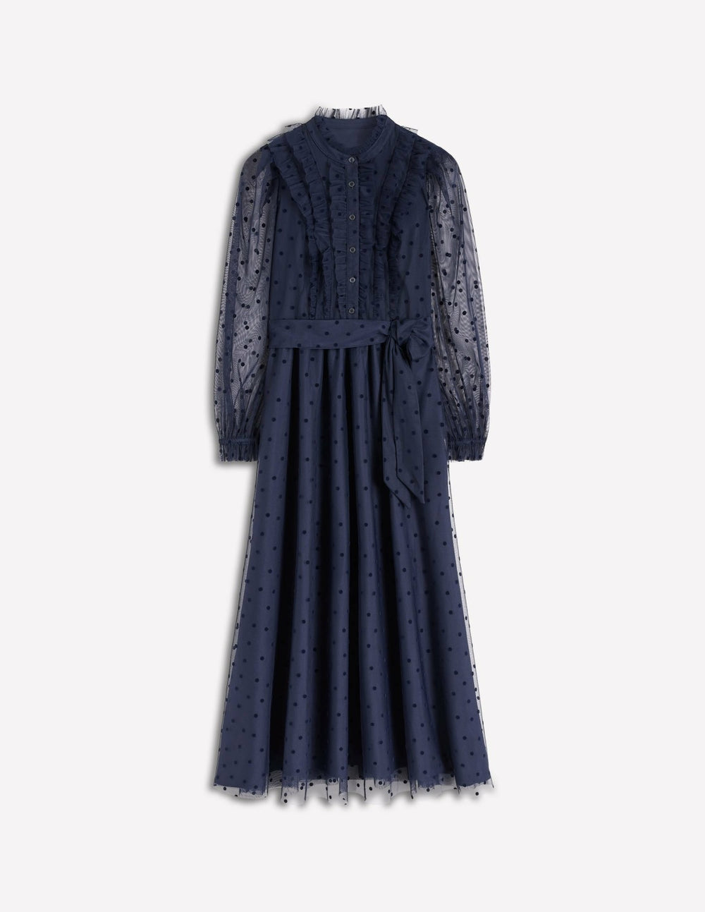 Tulle Ruffle Maxi Dress-Navy / Boden On sale