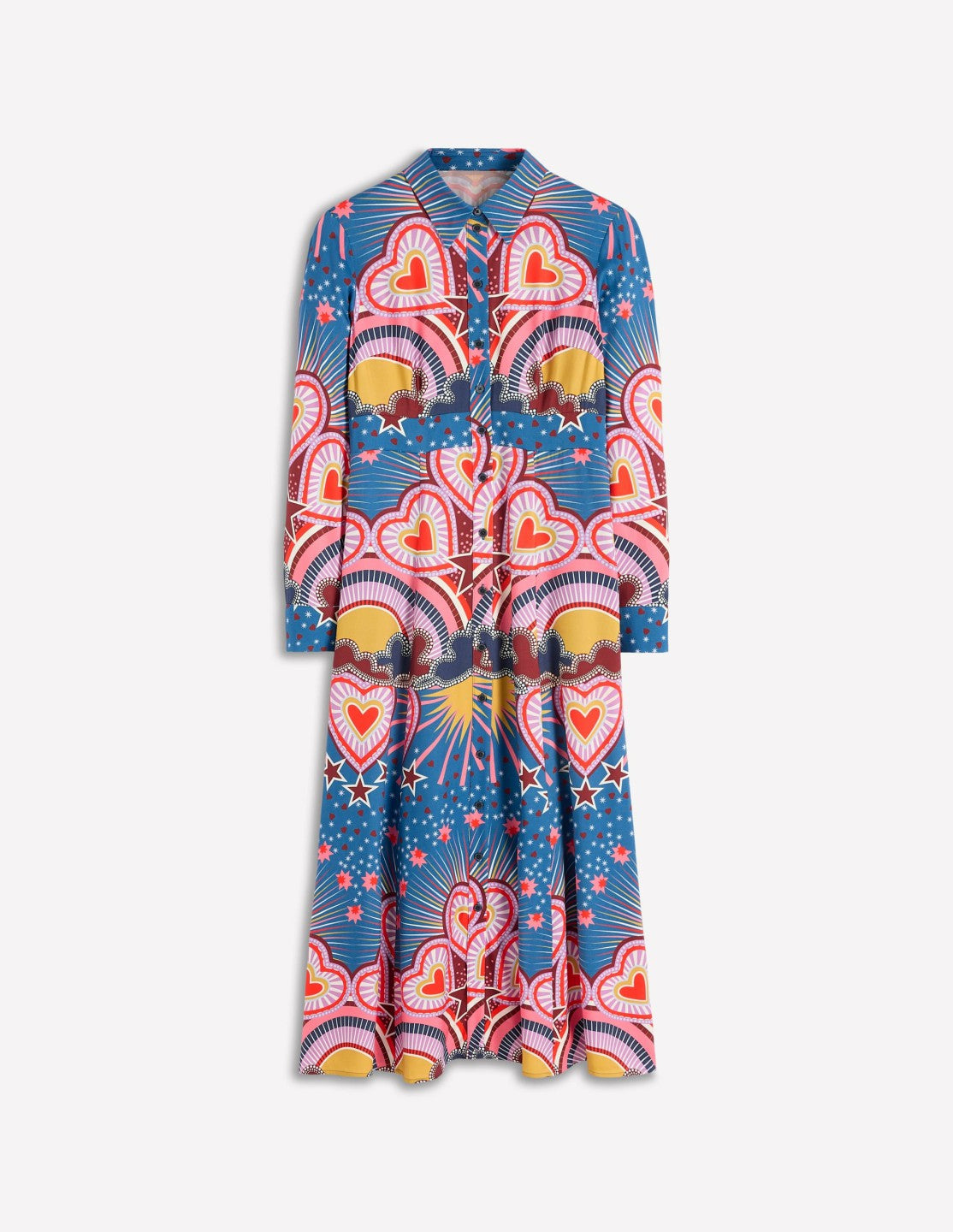 Empire Hotched Shirt Dress-Multi, Starburst Heart / Boden us