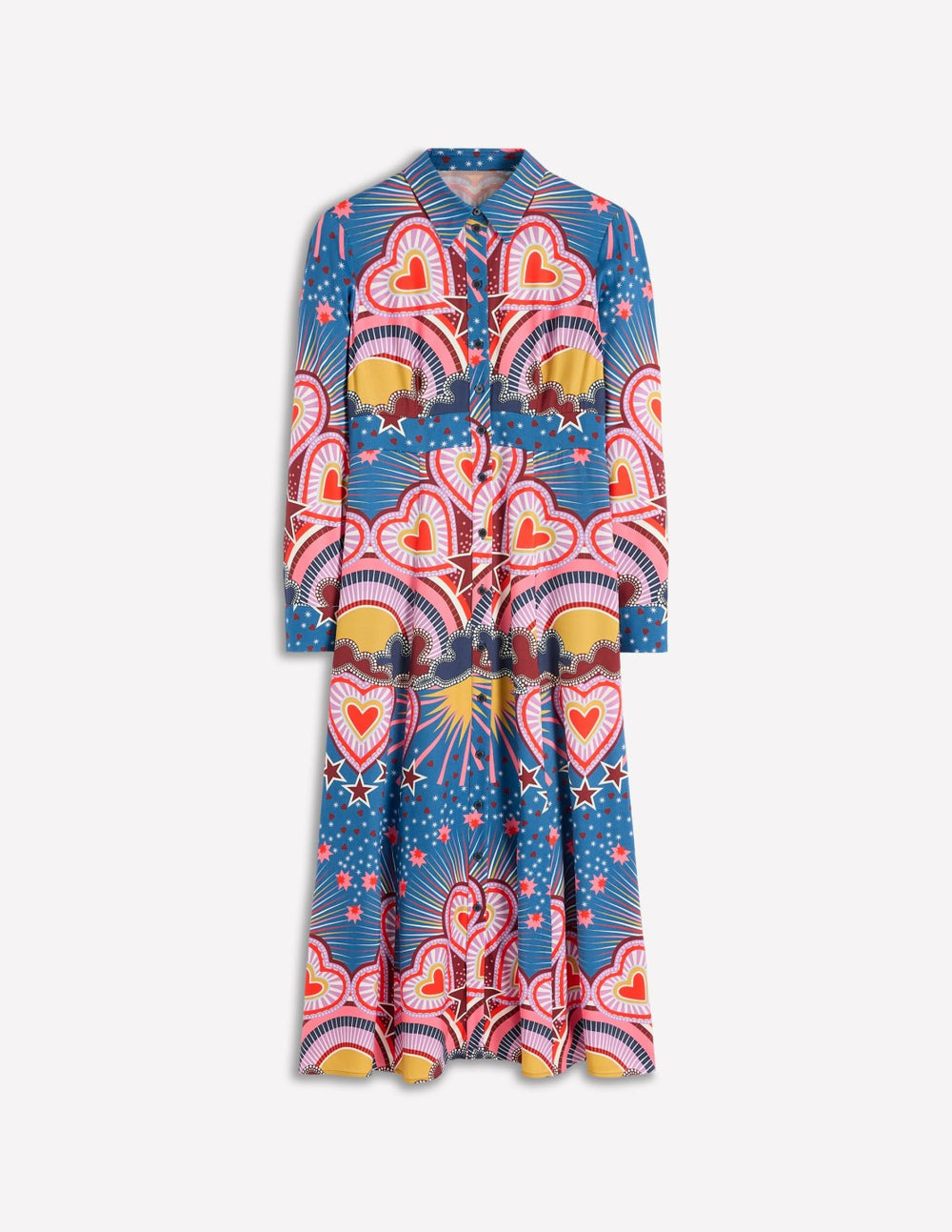 Empire Hotched Shirt Dress-Multi, Starburst Heart / Boden us