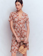 Daisy Flippy Jersey Dress-Brown, Decorative Blossom / Boden Online